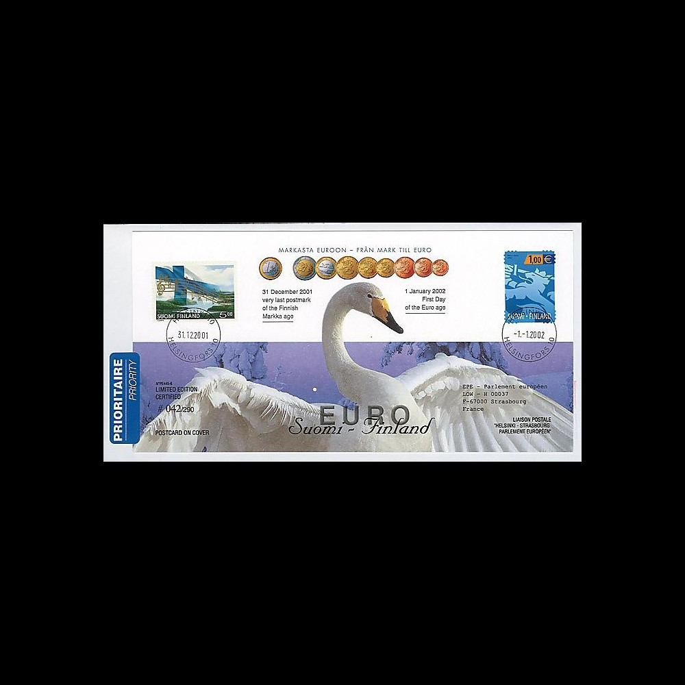 PE445-6 : 2002 - FDC 1er Jour TP 'Introduction de l'Euro' - Finlande