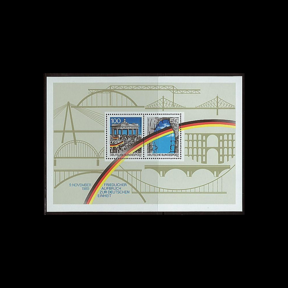 PE222B : 1990 - Bloc Allemagne '1er anniversaire Chute Mur de Berlin' PE222B : 1990 - Bloc Allemagne '1er anniversaire Chute Mur de Berlin'
