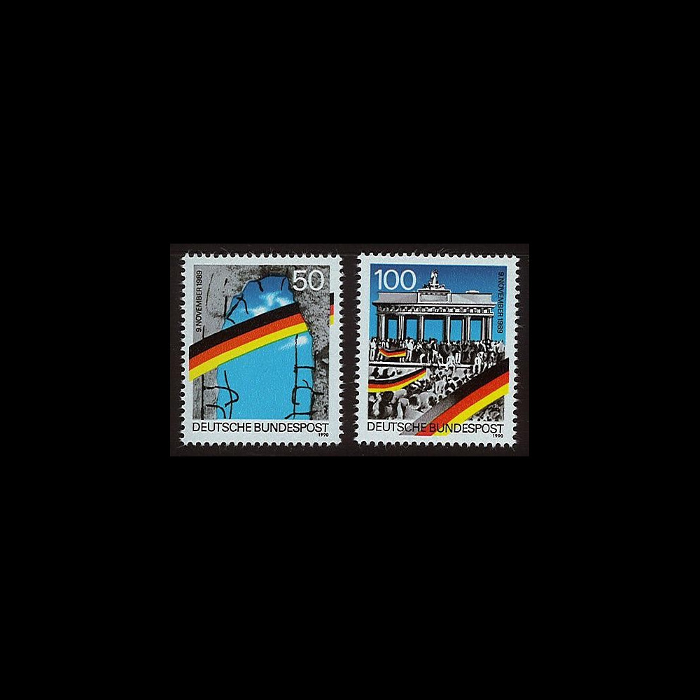 PE222N : 1990 - 2 TP Allemagne '1er anniversaire Chute Mur de Berlin'