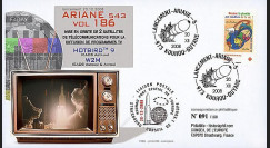V186L-T2 : 2008 - FDC Kourou Vol 186 Ariane 543 - sat. Hotbird 9 & W2M