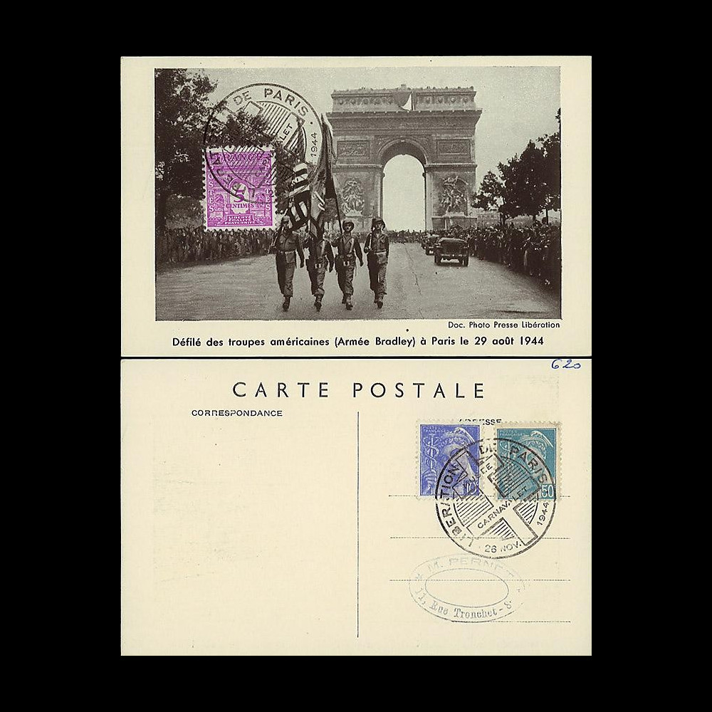 W2-FR620-D1 : 1944 - CM 'Libération de Paris' TP YT 620