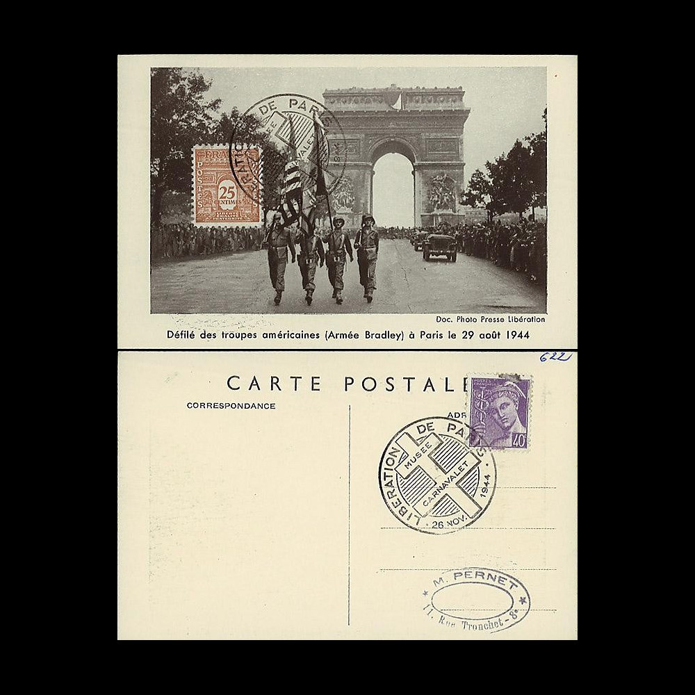W2-FR622-E1 : 1944 - CM 'Libération de Paris' TP YT 622