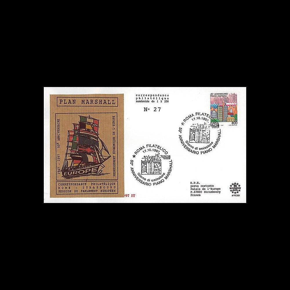 PE353 : 1997 - FDC ITALIE '50e anniversaire du Plan Marshall'