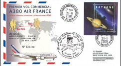 A380-89T1 : 2009 - Pli '1er vol commercial Paris-NY du 1er A380 Air France'