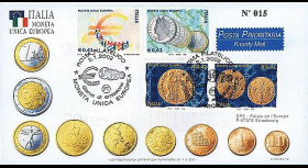 PE445-10 : 2002 - FDC 1er Jour TP 'Introduction de l'Euro' - Italie