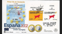 PE445-11 : 2002 - FDC 1er Jour TP 'Introduction de l'Euro' - Espagne