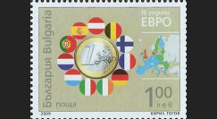 PE570-BU-N : 2009 - 1 valeur TP Bulgarie '10 ans de l'Euro'