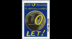 PE570-SLOVE-N : 2009 - 1 valeur TP Slovénie '10 ans de l'Euro'