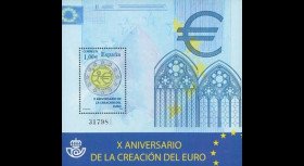 PE570-ESP-B : 2009 - Bloc Espagne '10 ans de l'Euro'