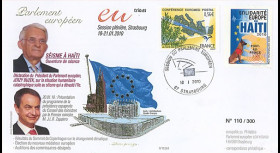 PE584 : 2009 - FDC Session PE Présidence espagnol et solidarité HAITI