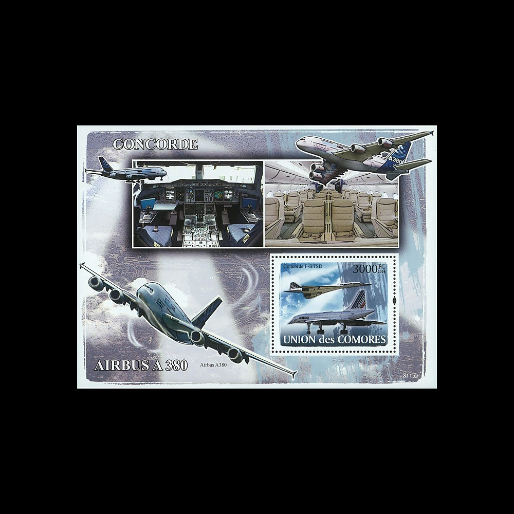 A380-94N : 2008 - Bloc Union des Comores "Airbus A380 et Concorde F-BTSD"