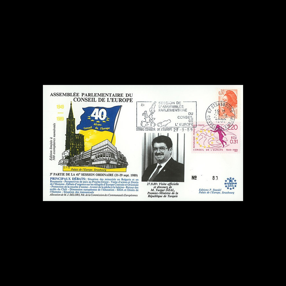 CE41-III type1 : 1989 - Session du CE Visite officielle du 1er Ministre de Turquie