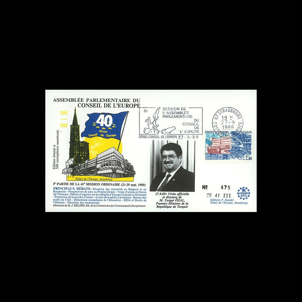 CE41-III type2 : 1989 - Session du CE Visite officielle du 1er Ministre de Turquie