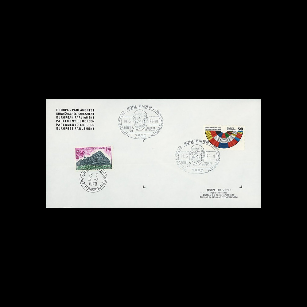 EPE2LA : 1979 - Env. de service PE avec cachet spéciale 'Robert Schuman - BÜFILA'79'