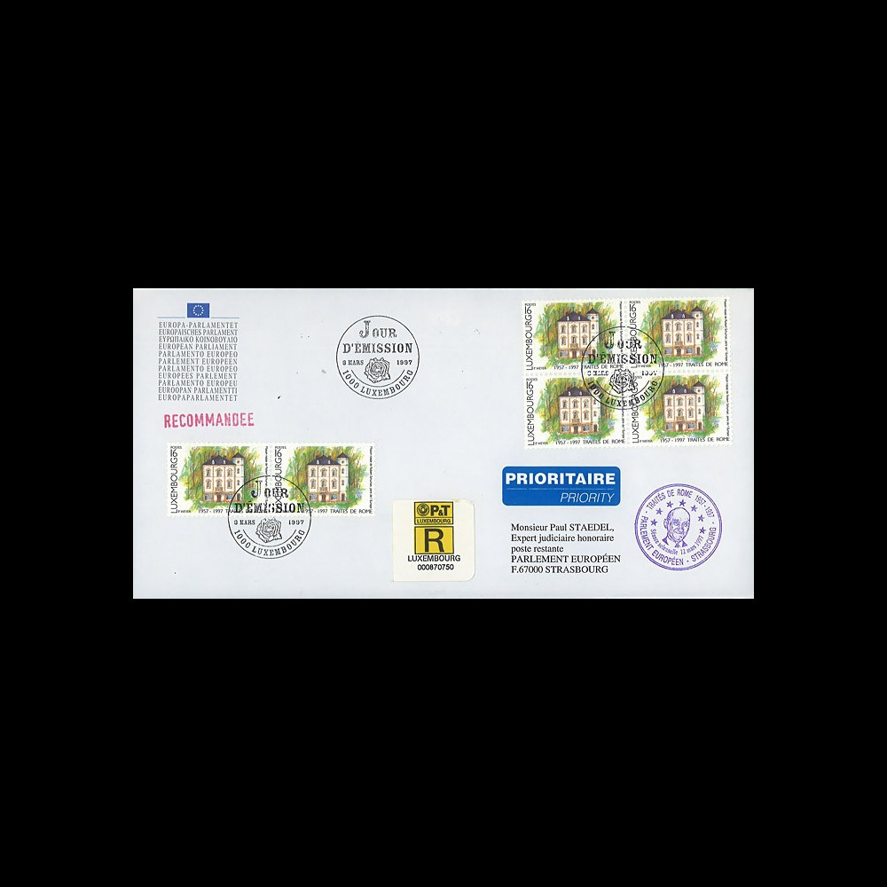PE338a : 1957-1997 - Env. de service PE 'Signature des Traités de Rome'
