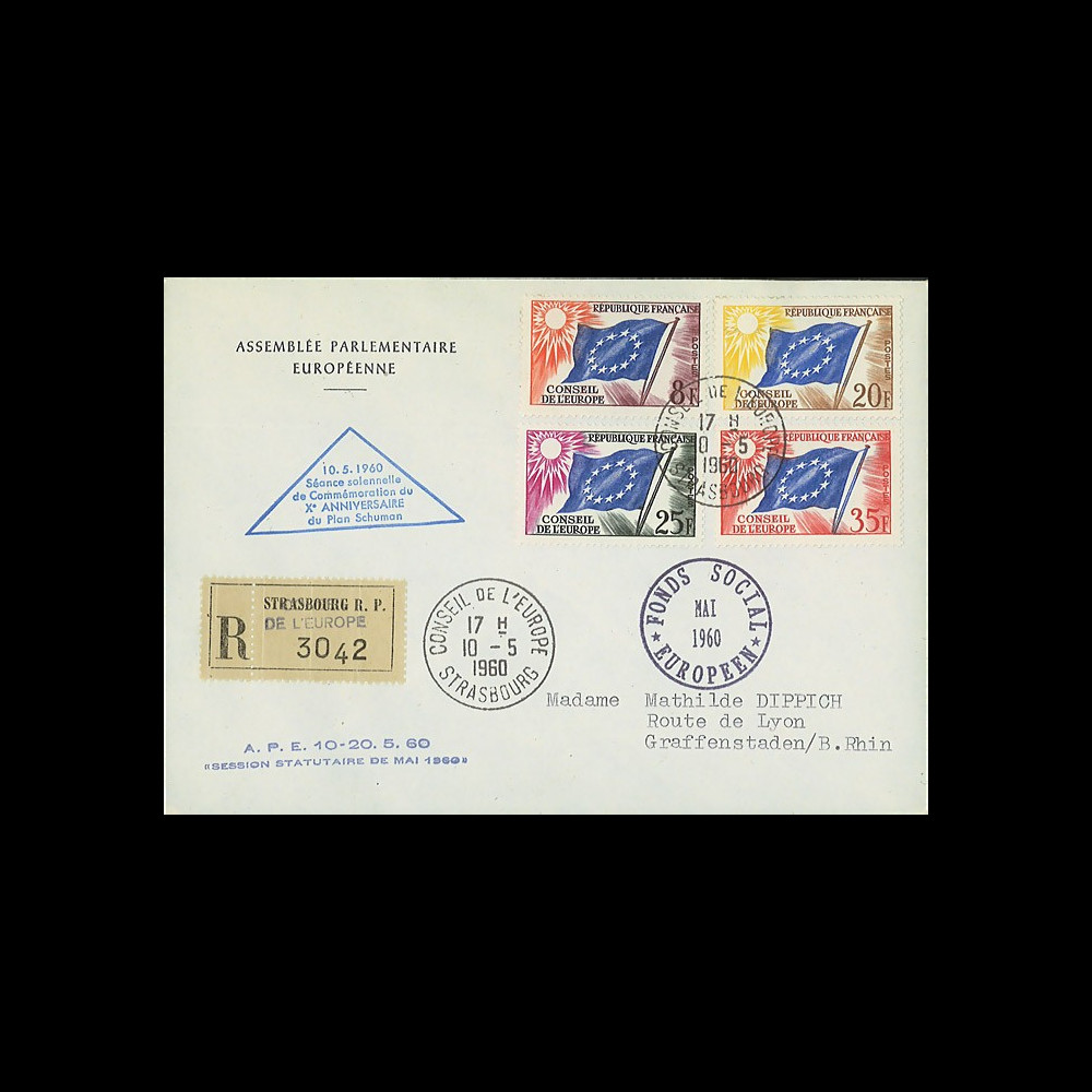 AP13b : 1960 - Env. de service RECO Parlement eur. 'Commémoration 20 ans Plan Schuman'
