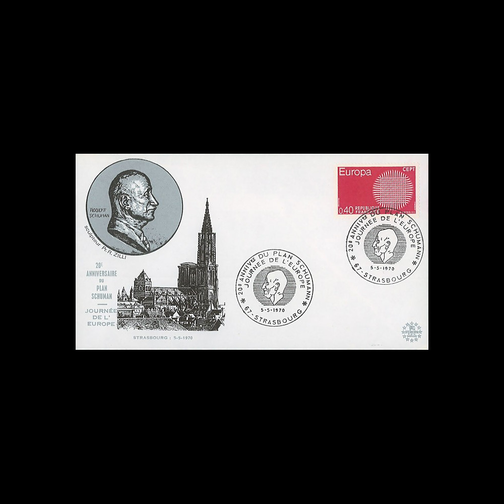 RD52 : 1970 - FDC 'Journée de l'Europe - 20e anniversaire Plan Schuman'