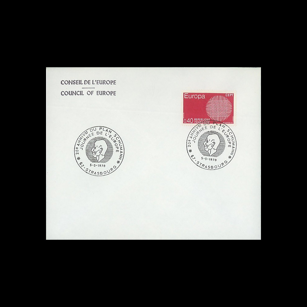 RD52b : 1970 - Env. de service CE 'Journée de l'Europe - 20e anniversaire Plan Schuman' RD52b : 1970 - Env. de service CE 'Journée de l'Europe - 20e anniversaire Plan Schuman'