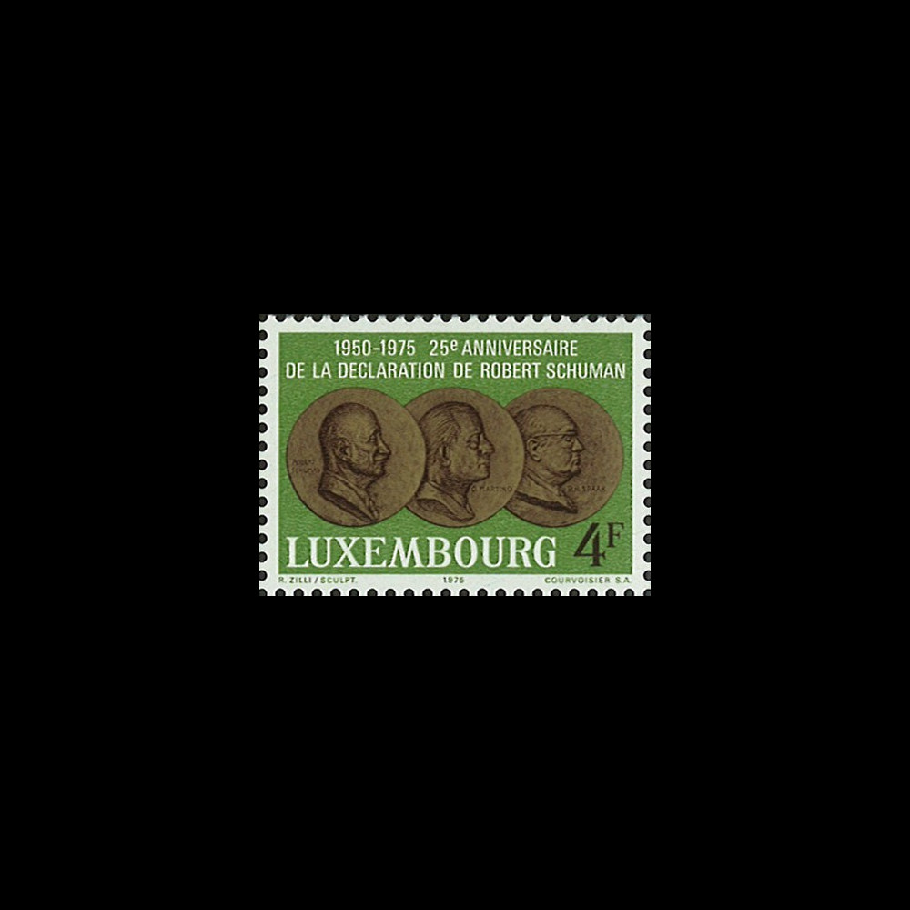 LUX12 : 1975 - Timbre-poste Luxembourg '25 ans Déclaration Schuman'