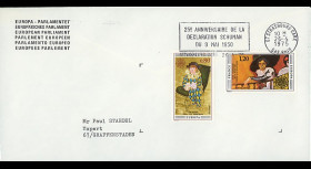 EU88a : 1975 - Env. de service CE - flamme Strasbourg-gare '25 ans Déclaration Schuman'