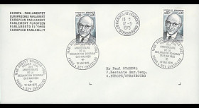 FE29Ca : 1975 - Env. de service Parlement eur. 1er Jour TP 'Schuman