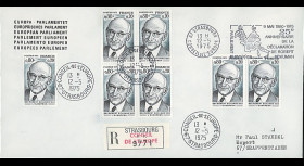 FE29Ea : (AP124a) 1975 - Env. de service PE 1er Jour TP 'Schuman