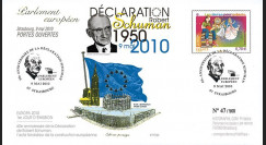 PE589 : 2010 - FDC Parlement européen '60e anniversaire Déclaration Schuman'