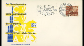 CECA5a : 1958 - FDC Luxembourg '8e anniversaire de la CECA' flamme petit format