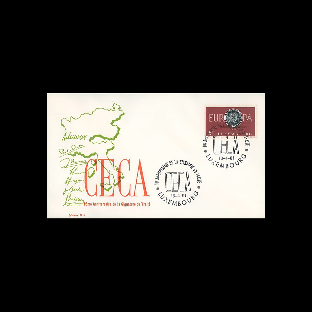 CECA8 : 1961 - FDC Luxembourg '10e anniversaire de la signature de la CECA'