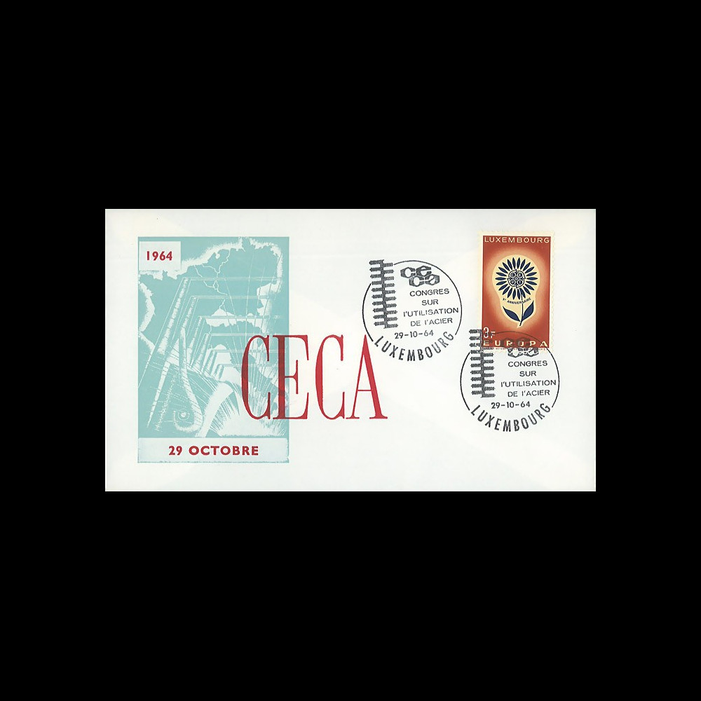 CECA9 : 1964 - FDC Luxembourg 'CECA - 1er Congrès sur l'utilisation de l'Acier' CECA9 : 1964 - FDC Luxembourg 'CECA - 1er Congrès sur l'utilisation de l'Acier'