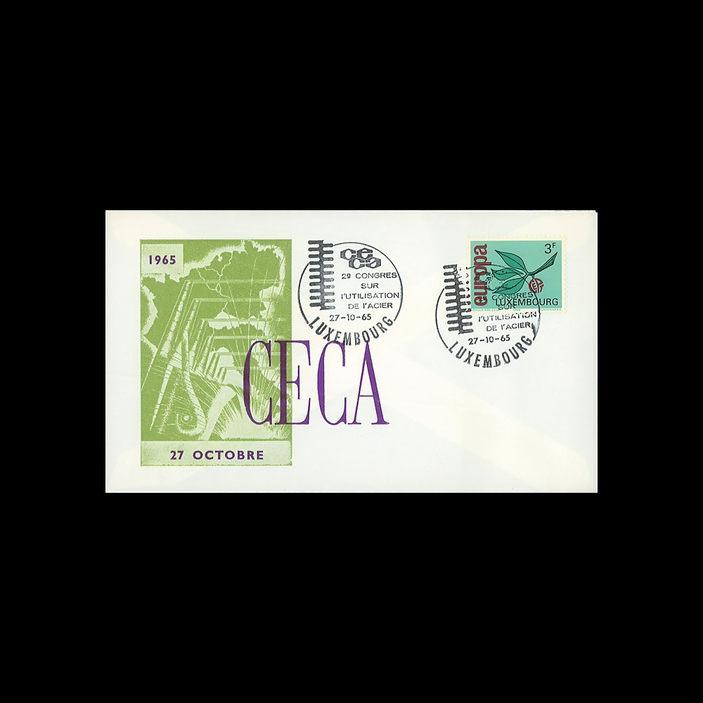 CECA10 : 1965 - FDC Luxembourg 'CECA - 2e Congrès sur l'utilisation de l'Acier' CECA10 : 1965 - FDC Luxembourg 'CECA - 2e Congrès sur l'utilisation de l'Acier'