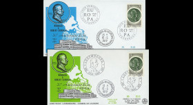 LE60 : 1972 - 2 FDC Luxembourg 1er Jour TP 'Schuman - 20 ans de la CECA'