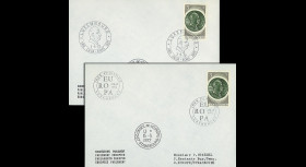 LE60a : 1972 - 2 env. de service PE 1er Jour TP Luxembourg 'Schuman - 20 ans CECA'