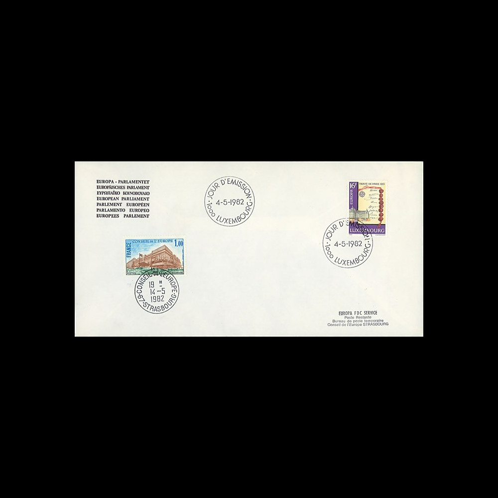 LUX17La : 1982 - Env. de service PE 1er Jour du TP Luxembourg 'Europa - Traité de Paris 1951'