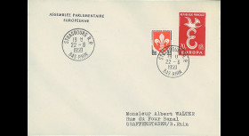 AP8 : 1959 - Env. de service PE '8e session de la présidence de Schuman'