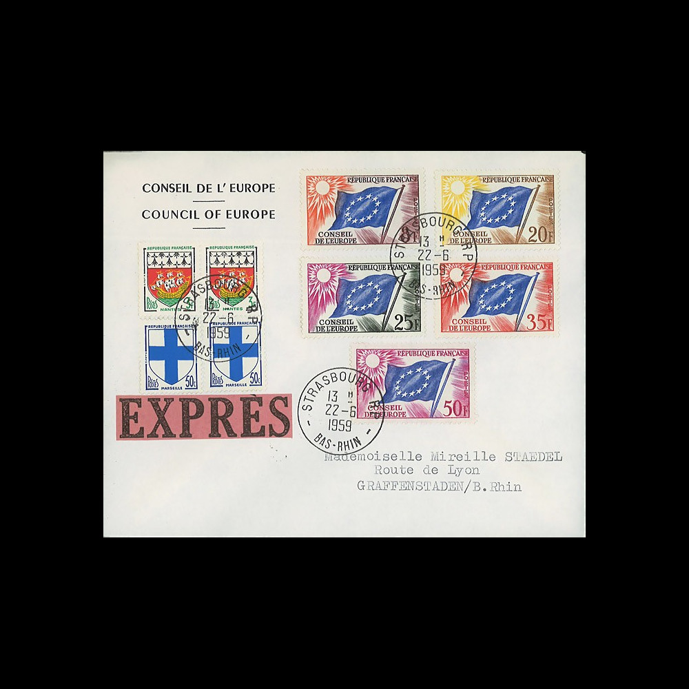 AP8b : 1959 - Env. de service CE EXPRES '8e session de la présidence de Schuman' AP8b : 1959 - Env. de service CE EXPRES '8e session de la présidence de Schuman'