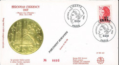 PE163 : 1988 - FDC 1er Jour Paris "Premier timbre à valeur faciale en ECU 0