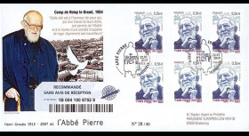 ABP5R : 2010 - FDC RECO Premier Jour TP 'Abbé Pierre' - oblitération Esteville