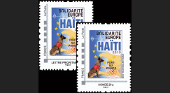 HAITI-N1-2 : 2010 - 2 TPP 'Europe Solidarité Haïti 2010' - Lettre Prio + Monde 20g