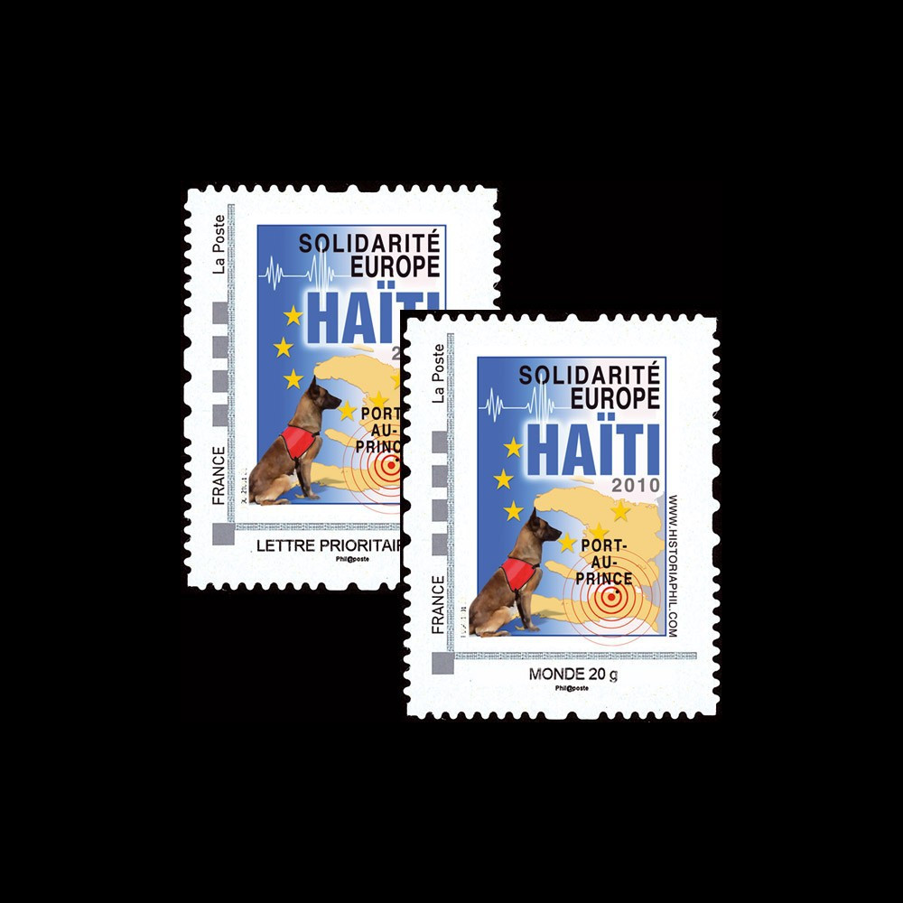 HAITI-N1-2 : 2010 - 2 TPP 'Europe Solidarité Haïti 2010' - Lettre Prio + Monde 20g HAITI-N1-2 : 2010 - 2 TPP 'Europe Solidarité Haïti 2010' - Lettre Prio + Monde 20g