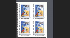 HAITI-N1B4 : 2010 - Bloc de 4 TPP 'Europe Solidarité Haïti 2010' - Lettre Prio 20g
