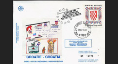 CR3L-T2 : 1991 - 1er timbre Croatie indépendante "Emblême national - NON DENTELÉ"