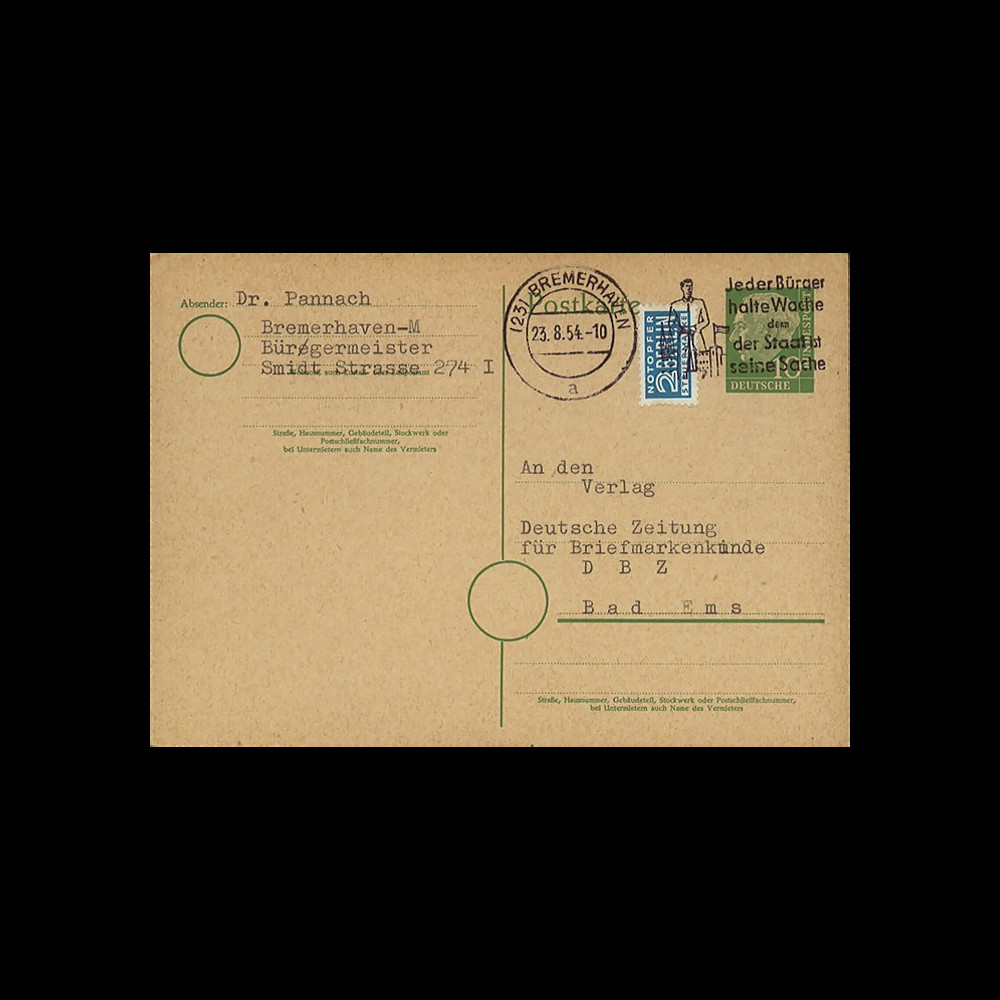 BERL48-NOT3 : 1954/55 - EP République Fédérale allemande 1954-61