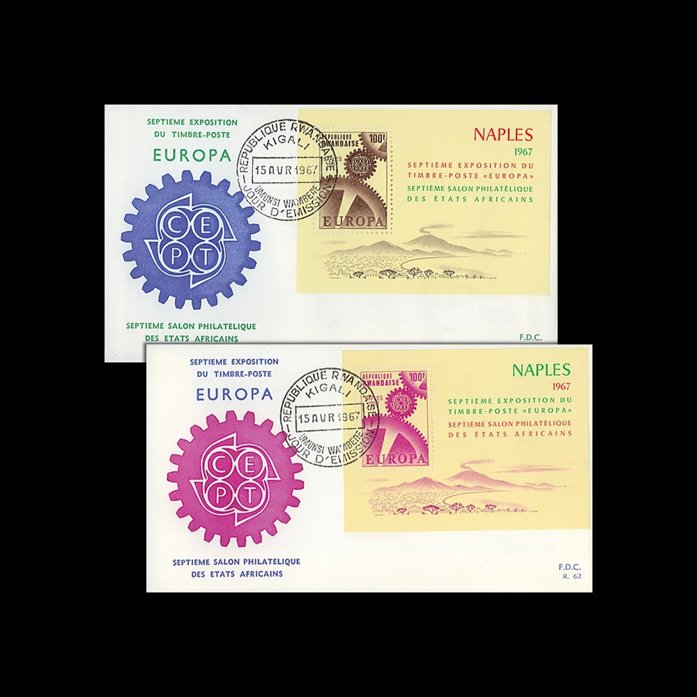 EU67-RWB : 1967 - 2 FDC Rwanda - Europa 'Naples
