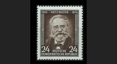 DDR168 : 1954 - 1 valeur DDR '80e anniversaire de la mort de l'écrivain Fritz Reuter'