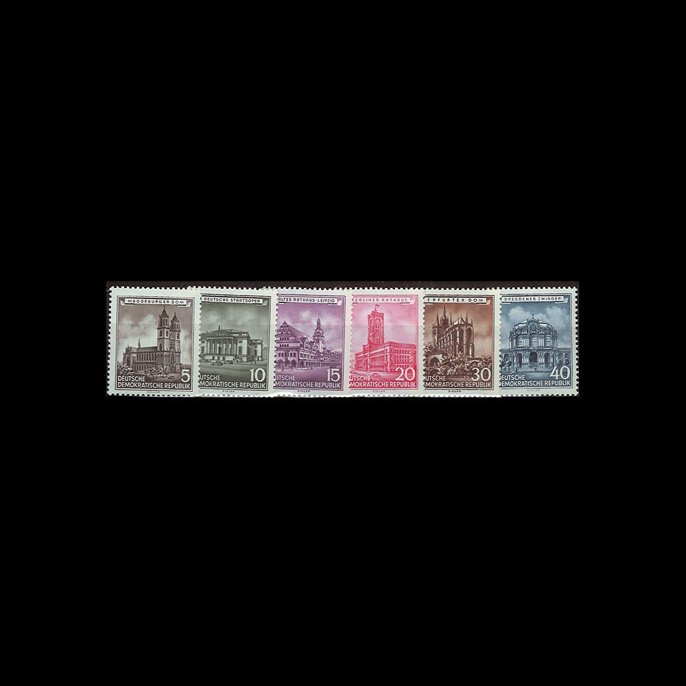 DDR229-234 : 1956 - 6 valeurs DDR 'Edifices historiques'