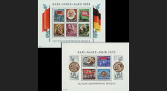 DDR2-3FD : 1953 - 2 blocs dentelés DDR '70e anniversaire de la mort de Karl Marx'