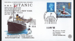 TITANIC98-1 : 1998 - FDC  "86e anniversaire du voyage inaugural du Titanic" - Southampton
