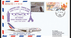 A380-101T1 : 2010 - Pli voyagé "1er vol A380 Air France Londres-Paris" - affrt TPP Concorde