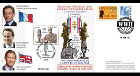 A380-102 : 2010 - Pli voyagé "1er vol A380 AF Paris-Londres-Paris & 70 ans Appel 18 juin"